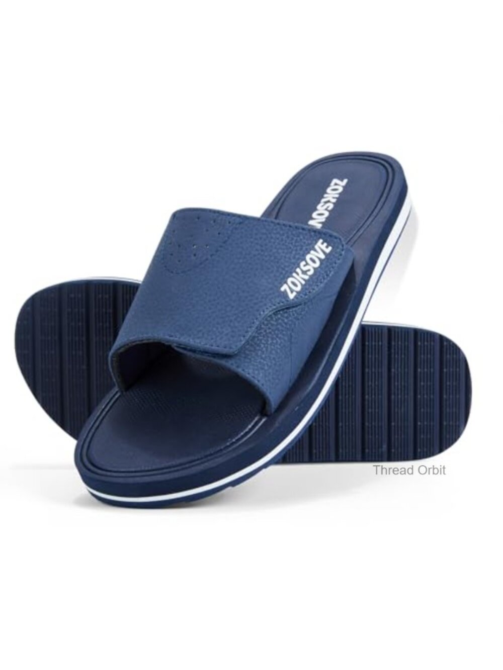 Men's Adjustable Slide Sandals Slip On Open Toe Memory Foam Beach Summer